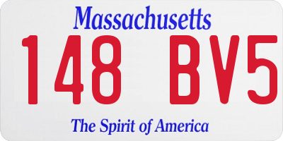 MA license plate 148BV5