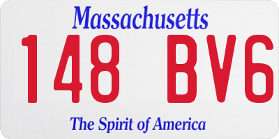 MA license plate 148BV6