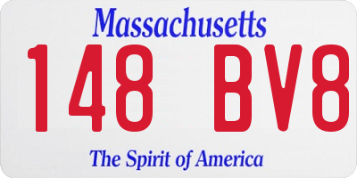 MA license plate 148BV8