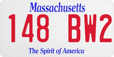 MA license plate 148BW2