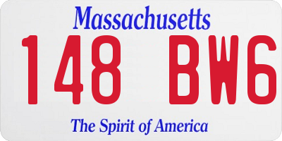 MA license plate 148BW6