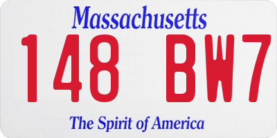 MA license plate 148BW7