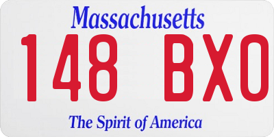 MA license plate 148BX0