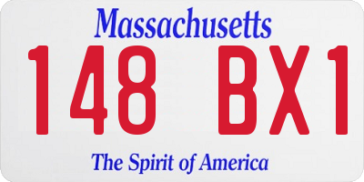 MA license plate 148BX1