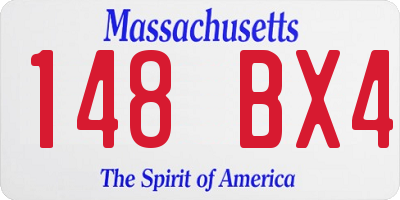 MA license plate 148BX4