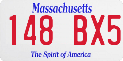 MA license plate 148BX5