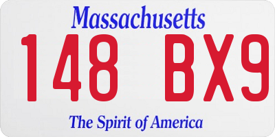 MA license plate 148BX9