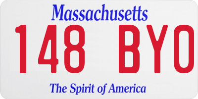 MA license plate 148BY0