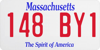 MA license plate 148BY1