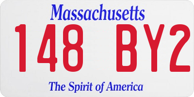 MA license plate 148BY2