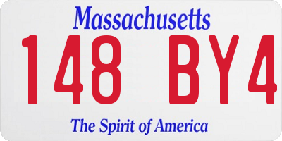 MA license plate 148BY4