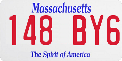 MA license plate 148BY6