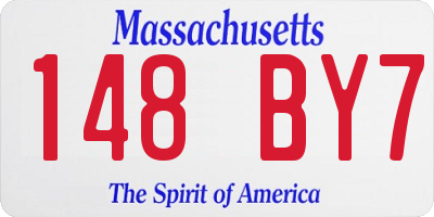 MA license plate 148BY7