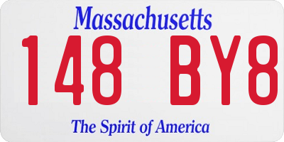 MA license plate 148BY8