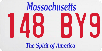 MA license plate 148BY9