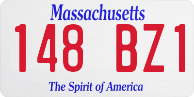 MA license plate 148BZ1