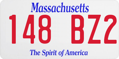 MA license plate 148BZ2