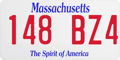 MA license plate 148BZ4