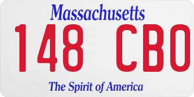 MA license plate 148CB0