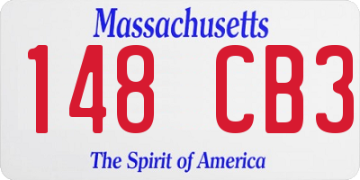 MA license plate 148CB3
