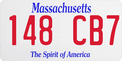 MA license plate 148CB7