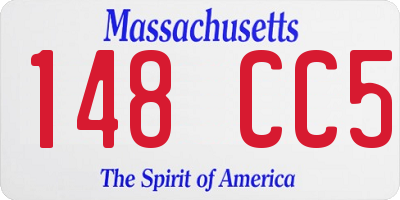 MA license plate 148CC5