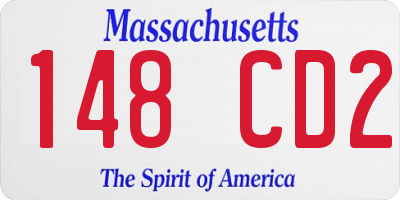 MA license plate 148CD2