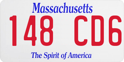 MA license plate 148CD6