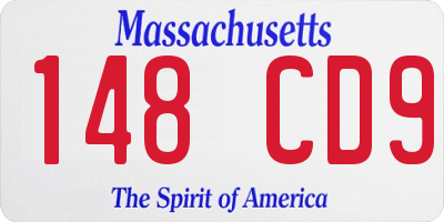 MA license plate 148CD9