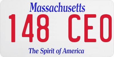 MA license plate 148CE0