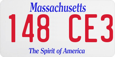 MA license plate 148CE3