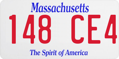 MA license plate 148CE4