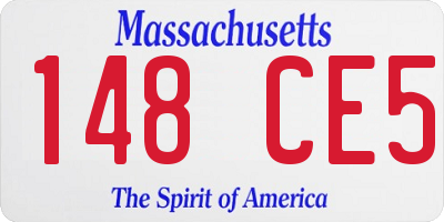 MA license plate 148CE5