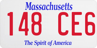 MA license plate 148CE6