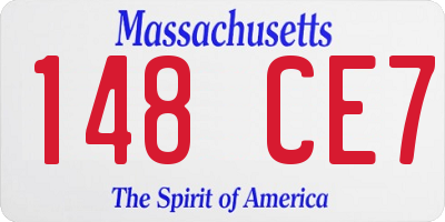 MA license plate 148CE7