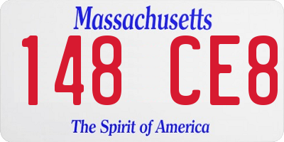 MA license plate 148CE8