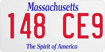 MA license plate 148CE9