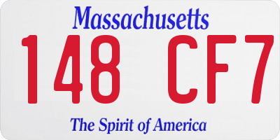 MA license plate 148CF7