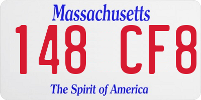 MA license plate 148CF8