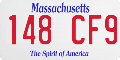 MA license plate 148CF9