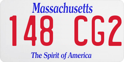 MA license plate 148CG2