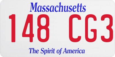 MA license plate 148CG3