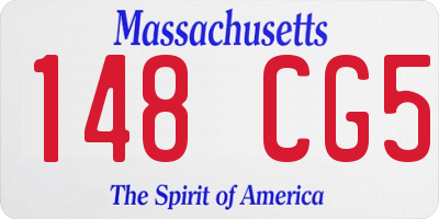 MA license plate 148CG5