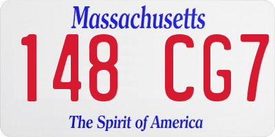 MA license plate 148CG7