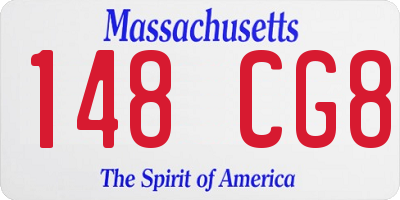 MA license plate 148CG8