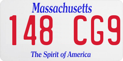 MA license plate 148CG9