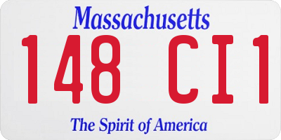 MA license plate 148CI1