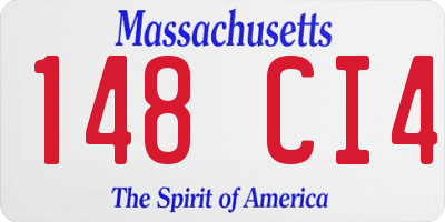 MA license plate 148CI4