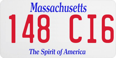 MA license plate 148CI6