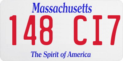 MA license plate 148CI7